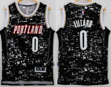 Men 0 Damian Lillard Jersey City Black Portland Trail Blazers Swingman