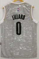Men 0 Damian Lillard Jersey City Gray Portland Trail Blazers Swingman