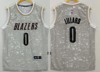 Men 0 Damian Lillard Jersey City Gray Portland Trail Blazers Swingman