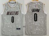 Men 0 Damian Lillard Jersey City Gray Portland Trail Blazers Swingman