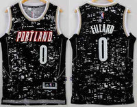 Men 0 Damian Lillard Jersey City Black Portland Trail Blazers Swingman