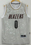 Men 0 Damian Lillard Jersey City Gray Portland Trail Blazers Swingman