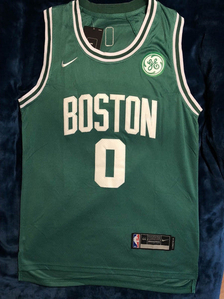 Men 0 Jayson Tatum Jersey Green Boston Celtics Jersey Authentic Player