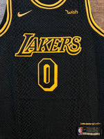 Men 0 Kyle Kuzma Jersey City Edition Black Los Angeles Lakers Authentic Player