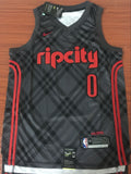 Men 0 Damian Lillard Jersey City Gray Portland Trail Blazers Swingman Jersey