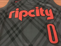 Men 0 Damian Lillard Jersey City Gray Portland Trail Blazers Swingman Jersey