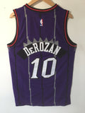 Men 10 DeMar DeRozan Jersey Purple Toronto Raptors Throwback Swingman