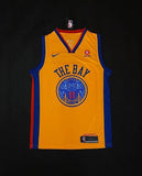 Men Golden State Warriors 11 Klay Thompson Jersey Yellow the Bay