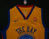 Men Golden State Warriors 11 Klay Thompson Jersey Yellow the Bay