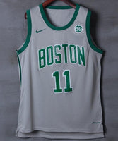 Men Boston Celtics 11 Kyrie Irving Jersey Gray Authentic Player