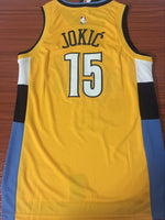 Men 15 Nikola Jokic Jersey Yellow Denver Nuggets Swingman Jersey Fanatics