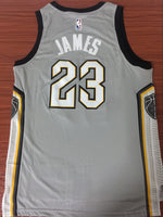 Men 23 Lebron James the Land Jersey Gray Cleveland Cavaliers City Edition