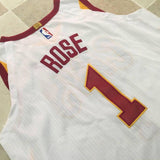Men 1 Derrick Rose Jersey White Cleveland Cavaliers Jersey Player Special