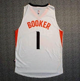 Men 1 Devin Booker Jersey White Phoenix Suns Throwback Swingman Jersey