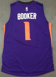 Men 1 Devin Booker Jersey Purple Phoenix Suns Throwback Swingman Jersey