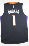 Men 1 Devin Booker Jersey Black Phoenix Suns Throwback Swingman Jersey