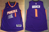 Men 1 Devin Booker Jersey Purple Phoenix Suns Throwback Swingman Jersey