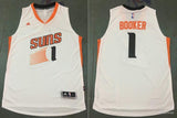 Men 1 Devin Booker Jersey White Phoenix Suns Throwback Swingman Jersey