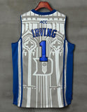 Men 1 Kyrie Irving Jersey White Duke Blue Devils Swingman Jersey