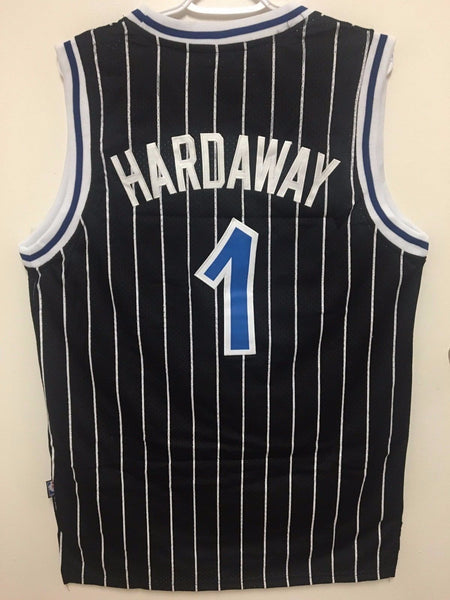 Men 1 Penny Hardaway Jersey Black Orlando Magic Swingman Jersey