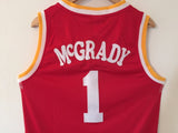 Men 1 Tracy McGrady Jersey Red Houston Rockets Throwback Swingman