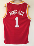 Men 1 Tracy McGrady Jersey Red Houston Rockets Throwback Swingman