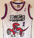 Men 1 Tracy McGrady Jersey White Toronto Raptors Throwback Swingman