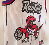 Men 1 Tracy McGrady Jersey White Toronto Raptors Throwback Swingman