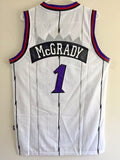 Men 1 Tracy McGrady Jersey White Toronto Raptors Throwback Swingman
