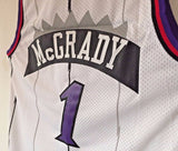 Men 1 Tracy McGrady Jersey White Toronto Raptors Throwback Swingman