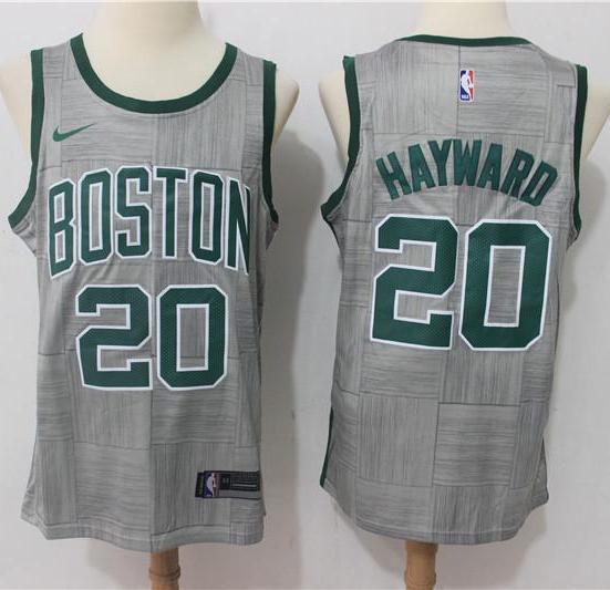 Men Boston Celtics 20 Gordon Hayward Jersey Gray City Edition