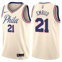 Men 21 Joel Embiid Jersey White City Edition Philadelphia 76ers Jersey
