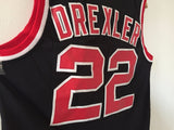 Men 22 Clyde Drexler Jersey Black Portland Trailblazers Swingman Jersey