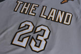 Men 23 Lebron James the Land Jersey Gray Cleveland Cavaliers City Player