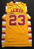 Men CAVS 23 Lebron James Jersey Yellow Cleveland Cavaliers Jersey Swingman