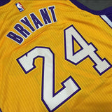 Men 24 Kobe Bryant Jersey Yellow Los Angeles Lakers Swingman Jersey