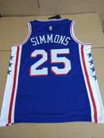 Men 25 Ben Simmons 76ers Jersey Blue Philadelphia 76ers Jersey Swingman