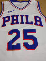Men 25 Ben Simmons 76ers Jersey White Philadelphia 76ers Jersey Swingman