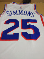 Men 25 Ben Simmons 76ers Jersey White Philadelphia 76ers Jersey Swingman