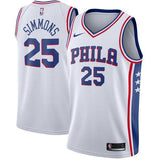 Men 25 Ben Simmons Jersey White Swingman Philadelphia 76ers Jersey Fanatics