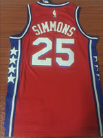Men 25 Ben Simmons City Jersey Red Philadelphia 76ers Swingman Fanatics
