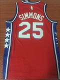 Men 25 Ben Simmons City Jersey Red Philadelphia 76ers Swingman Fanatics