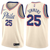 Men 25 Ben Simmons City Jersey White Philadelphia 76ers City Edition Jersey