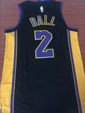 Men 2 Lonzo Ball Jersey Black Los Angeles Lakers Jersey Swingman Fanatics