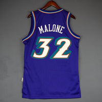 Men 32 Karl Malone Jersey Blue Utah Jazz Jersey Swingman Hardwood Classics