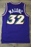 Men 32 Karl Malone Jersey Purple Utah Jazz Jersey Throwback Swingman