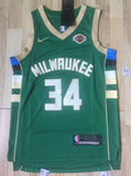 Men 34 Giannis Antetokounmpo Jersey Green Milwaukee Bucks Player version