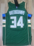 Men 34 Giannis Antetokounmpo Jersey Green Milwaukee Bucks Player version