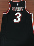Men 3 Dwyane Wade Jersey Black Miami Heat Jersey Swingman Fanatics