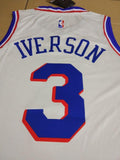 Men 3 Allen Iverson Jersey White Philadelphia 76ers Jersey Swingman